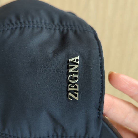 ZEGNA Men's Dark Blue Technical Fabric Baseball Cap Size Small - Picture 3 of 11